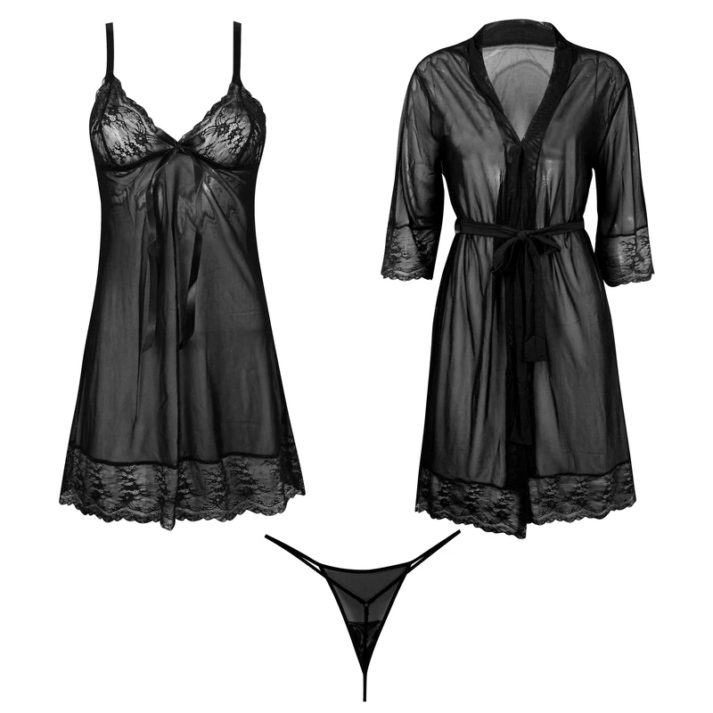 لباس خواب زنانه ماییلدا مدل 3685-804 مجموعه 3 عددی