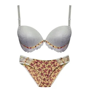 ست شورت و سوتین زنانه پانیذ مدل اسفنجی گیپور کد 018C