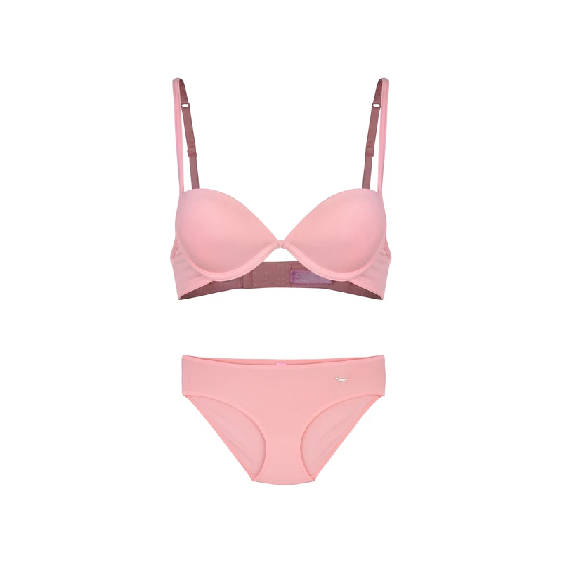 ست شورت و سوتین زنانه چری پینک مدل SKYB ست شورت و سوتین زنانه چری پینک مدل SKYB