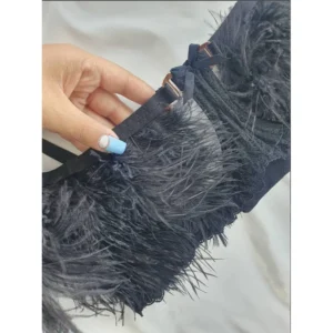 ست شورت و سوتین زنانه مکسوریا مدل بی‌کاپ طرح پر کد NKU MAX 70751